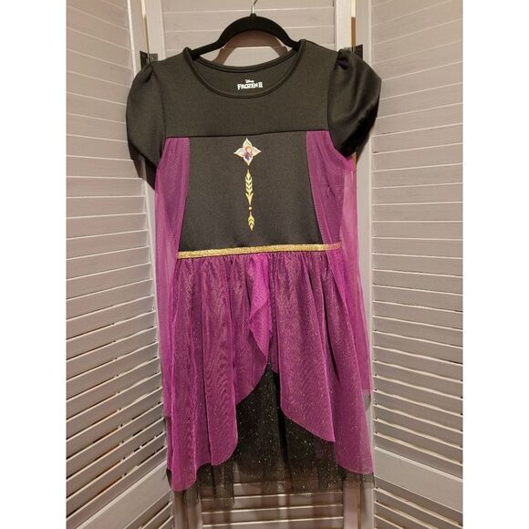 Disney Frozen II Exclusive Anna Cosplay Dress With Cape- Size L/ 10-12 - Picture 1 of 7